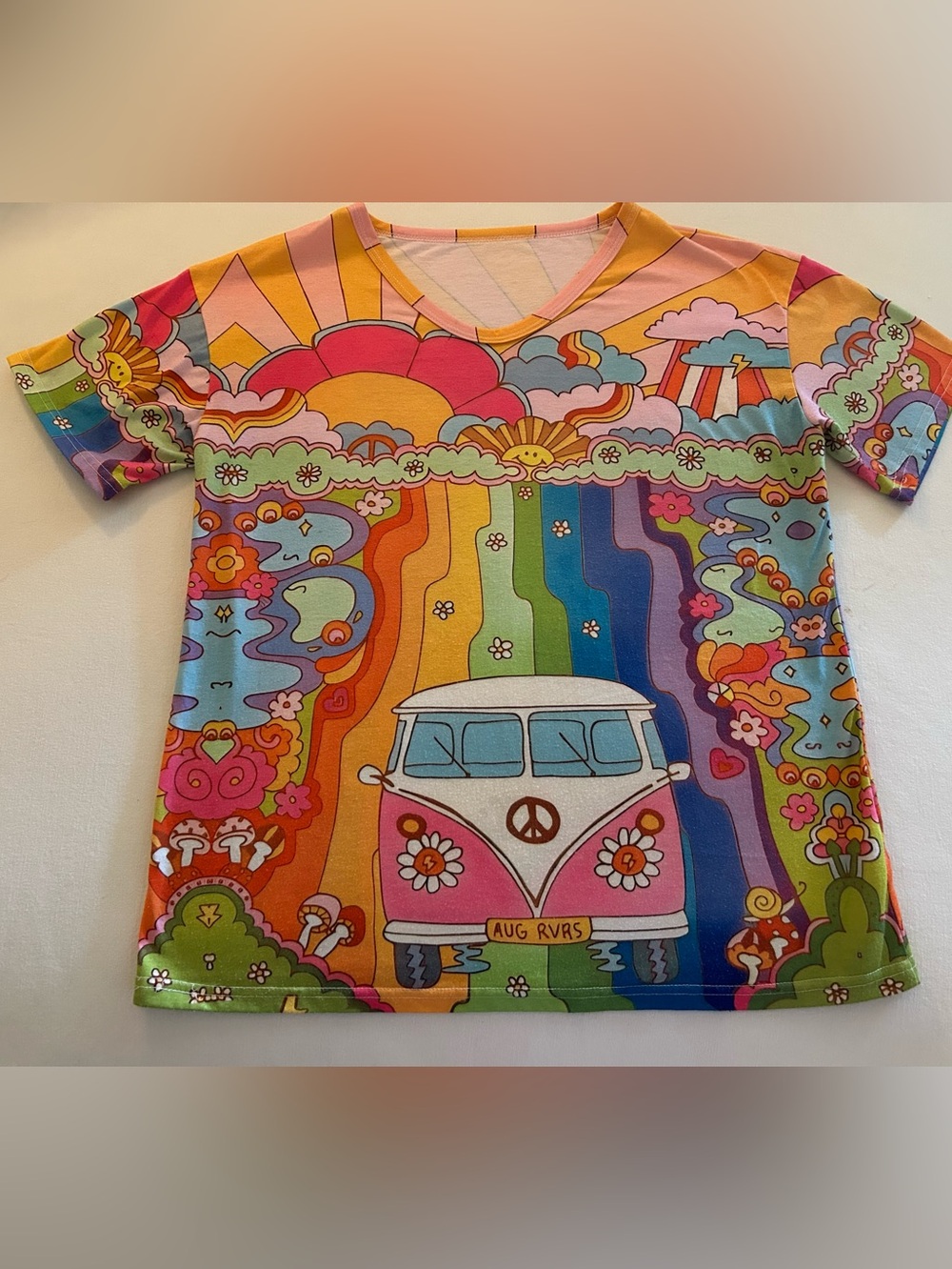 HUGE BUNDLE SALE! Colorful Hippie Van Graphic Tee - Multicolor LARGE